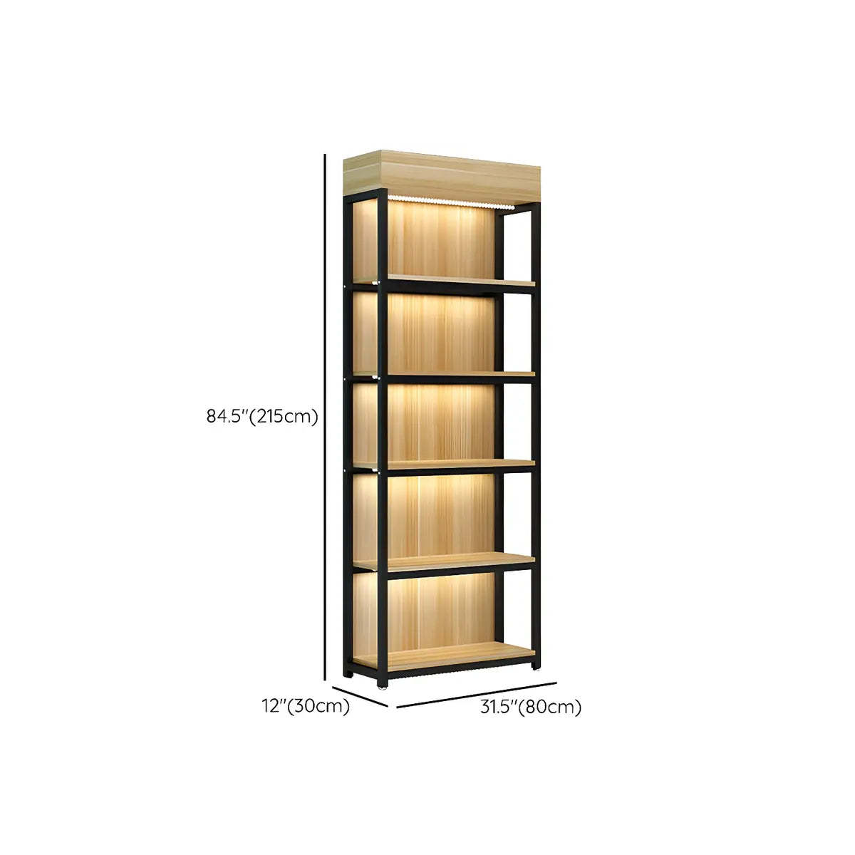 Natural Wood Open Large Display Cabinet