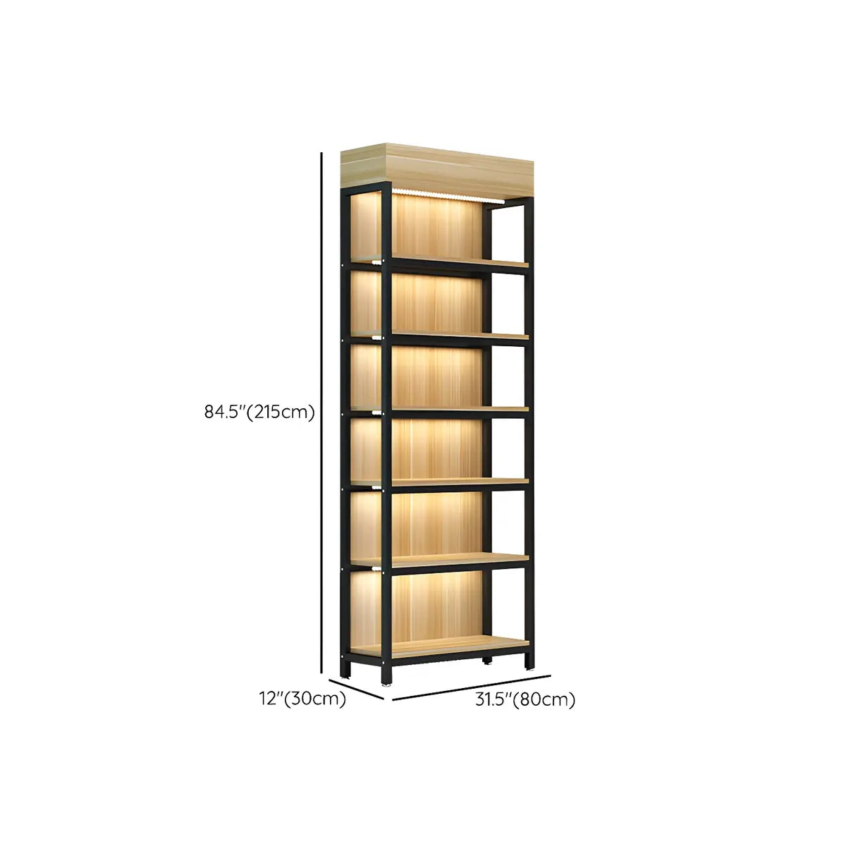 Natural Wood Open Large Display Cabinet