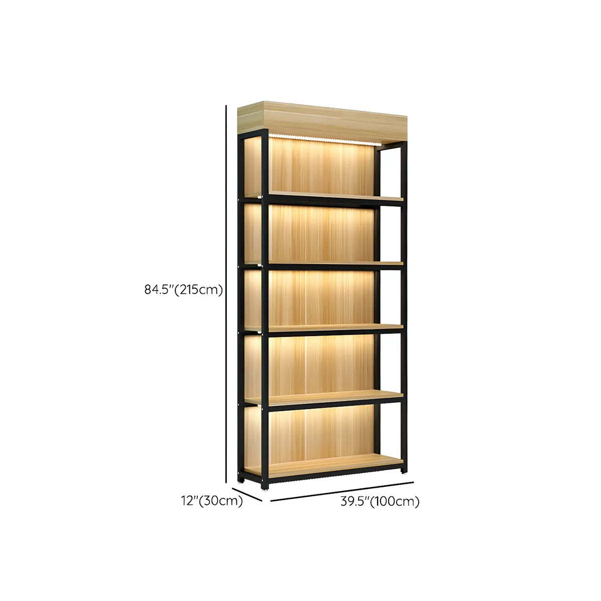 Natural Wood Open Large Display Cabinet
