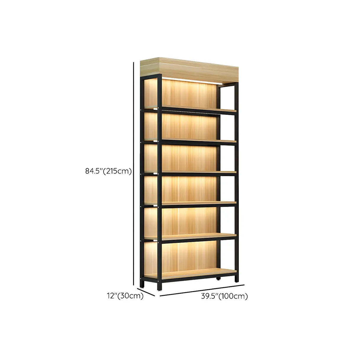 Natural Wood Open Large Display Cabinet