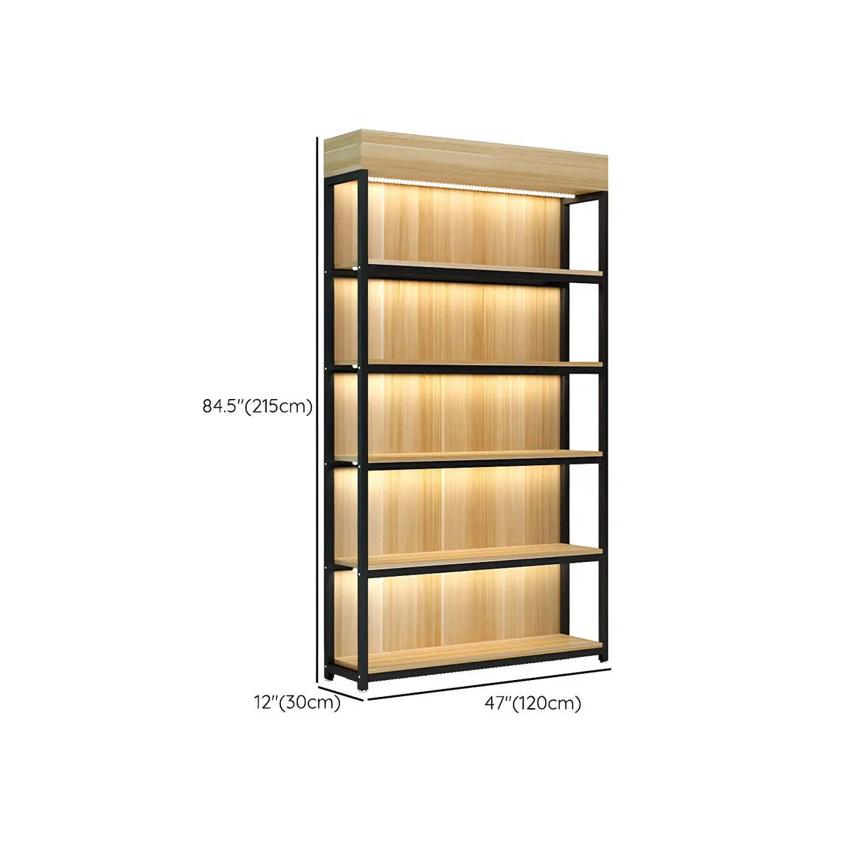 Natural Wood Open Large Display Cabinet