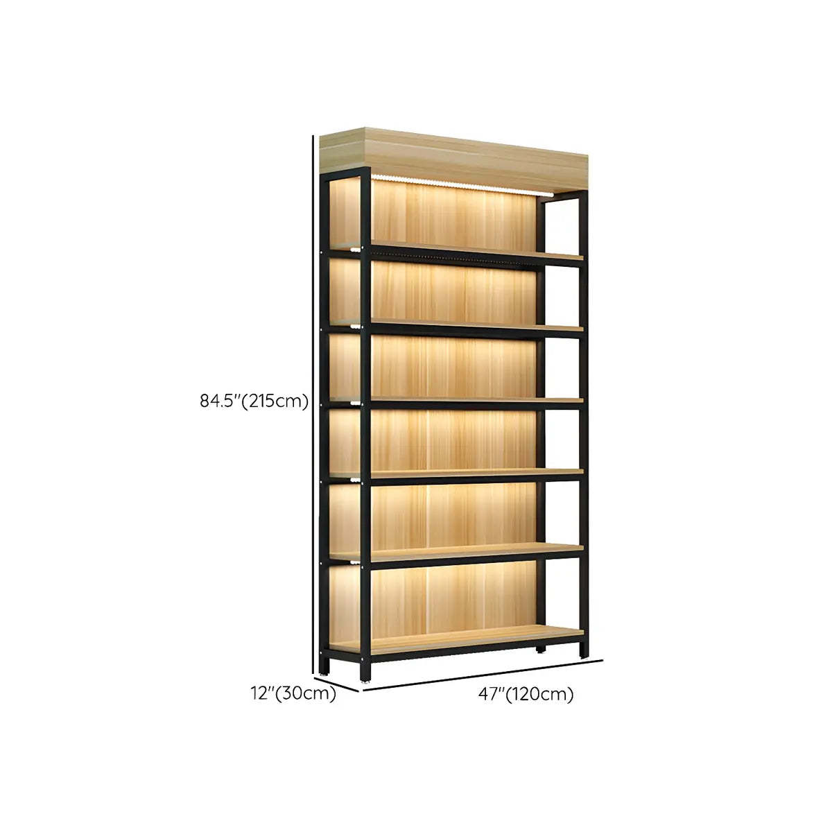 Natural Wood Open Large Display Cabinet