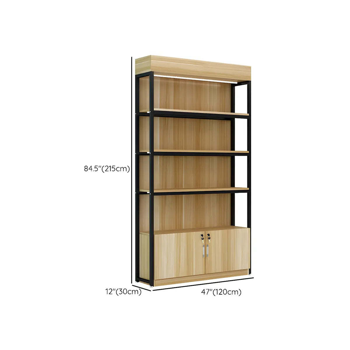 Natural Wood Open Large Display Cabinet