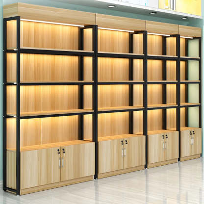 Natural Wood Open Large Display Cabinet — Cabinet Not Included / 5