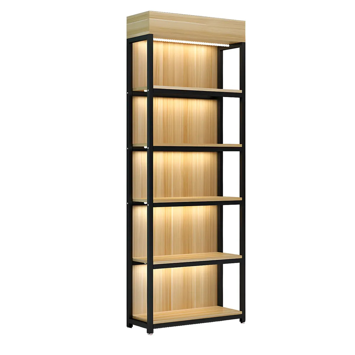 Natural Wood Open Large Display Cabinet — Cabinet Not Included / 6