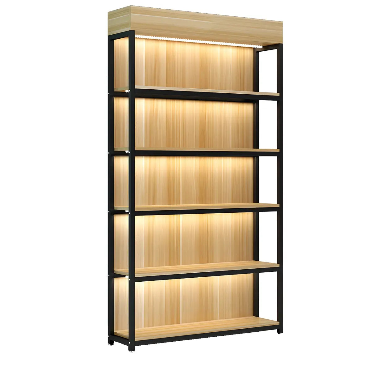 Natural Wood Open Large Display Cabinet — Cabinet Not Included / 6