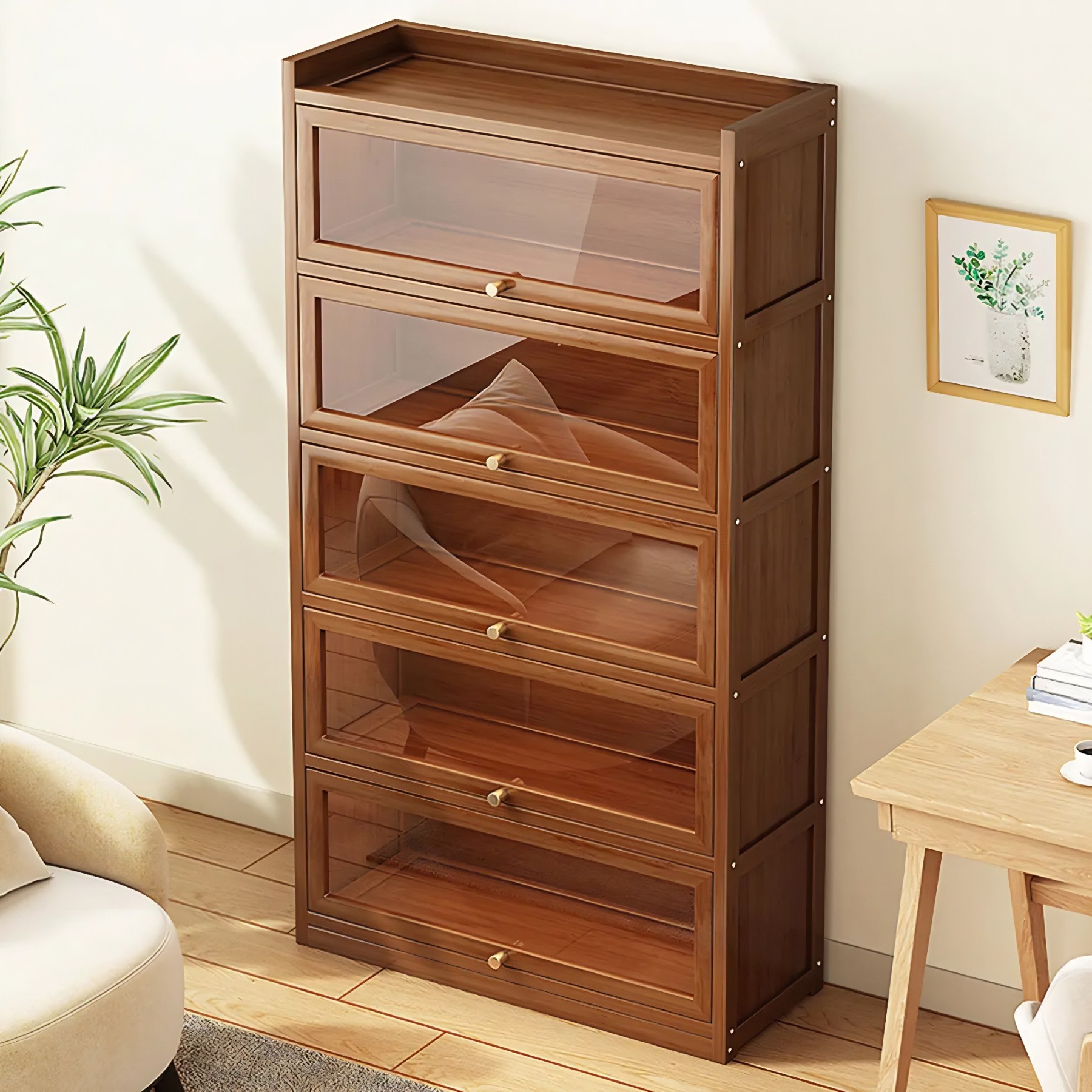 Vertical Closed-Back Cabinet Bookcase