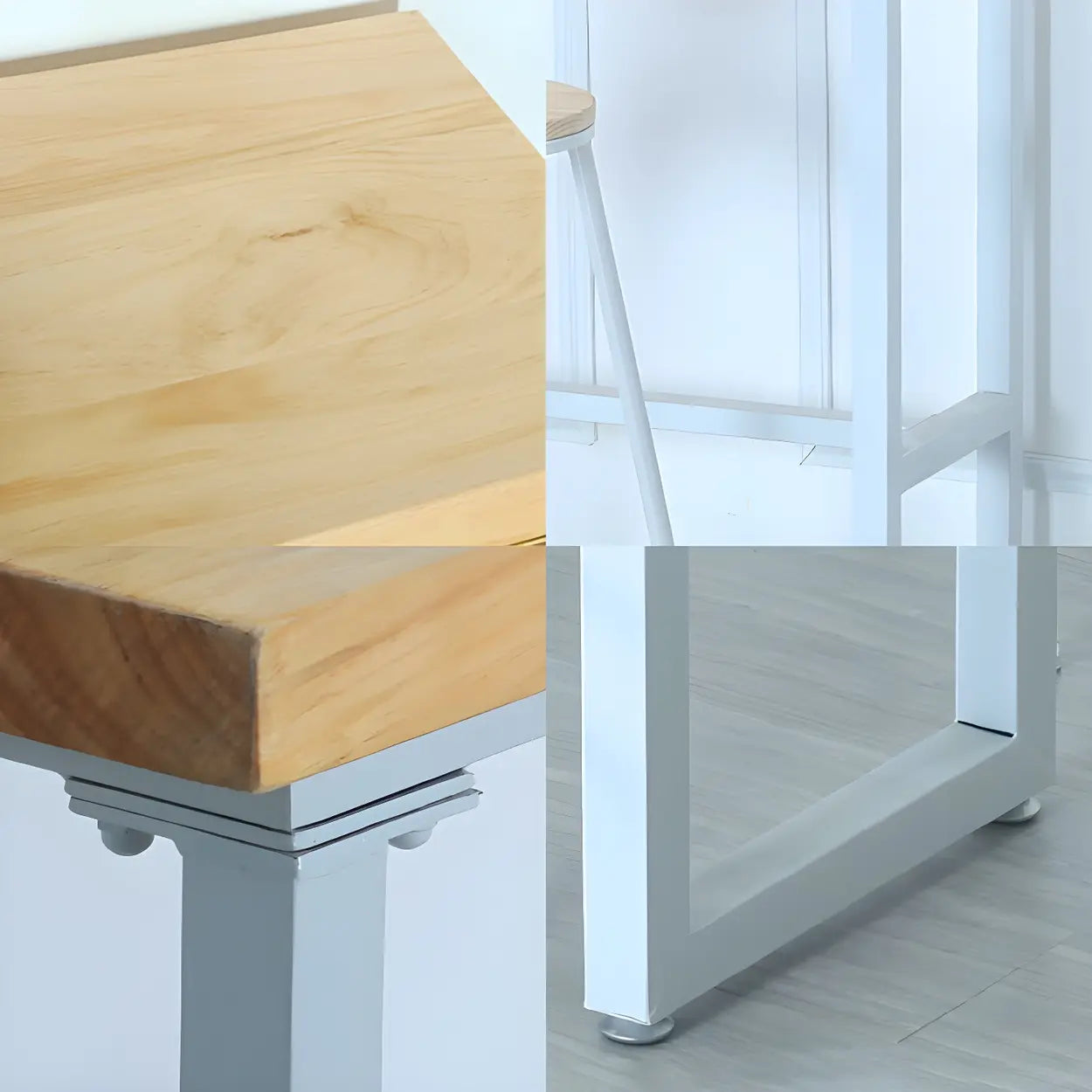 Natural Wood Long Bar Table with Footrest — Table Only
