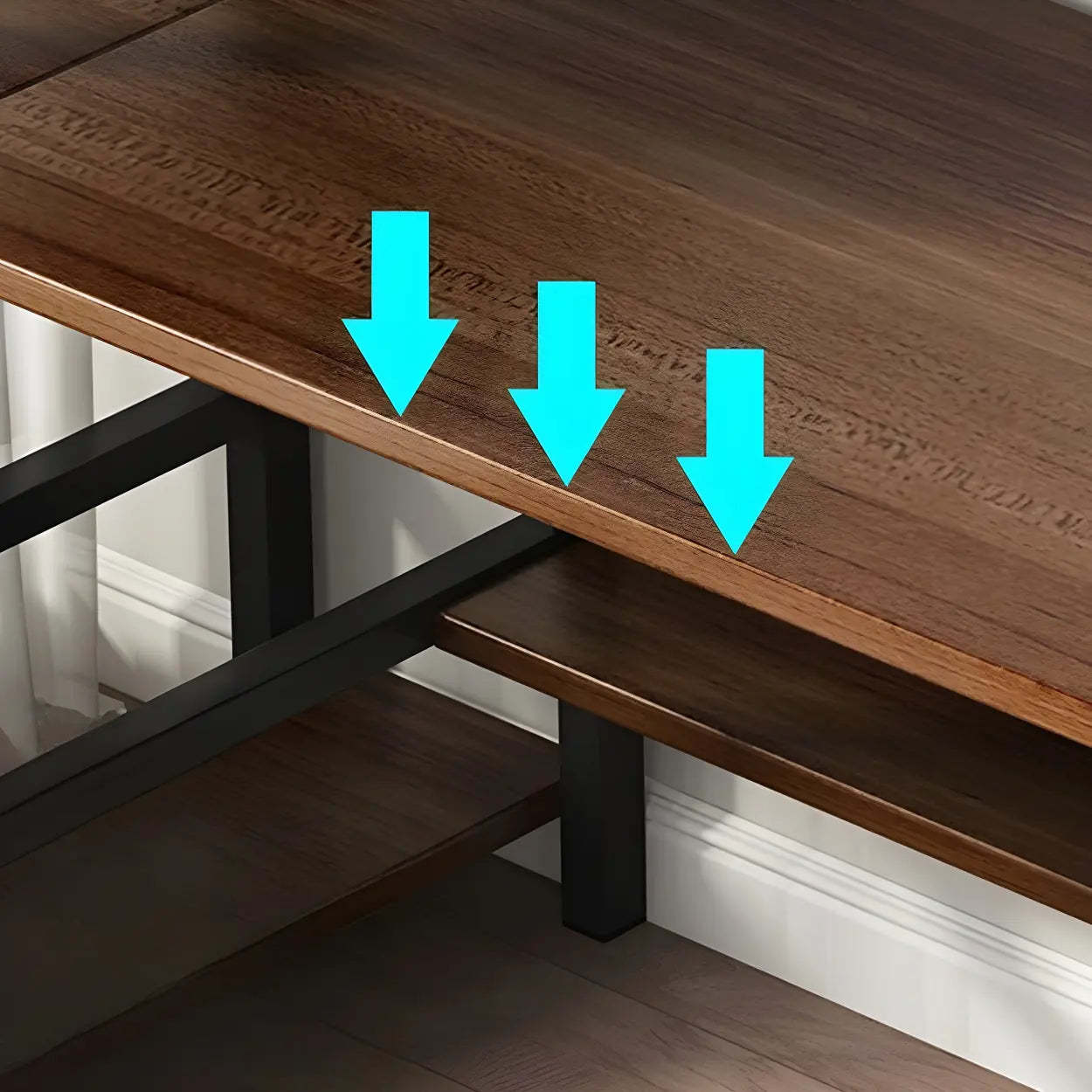 Natural Wood H-Shape Shelving Computer Desk