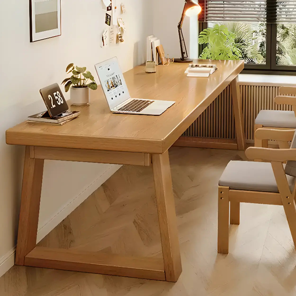 Natural Wood Sledge Home Desk