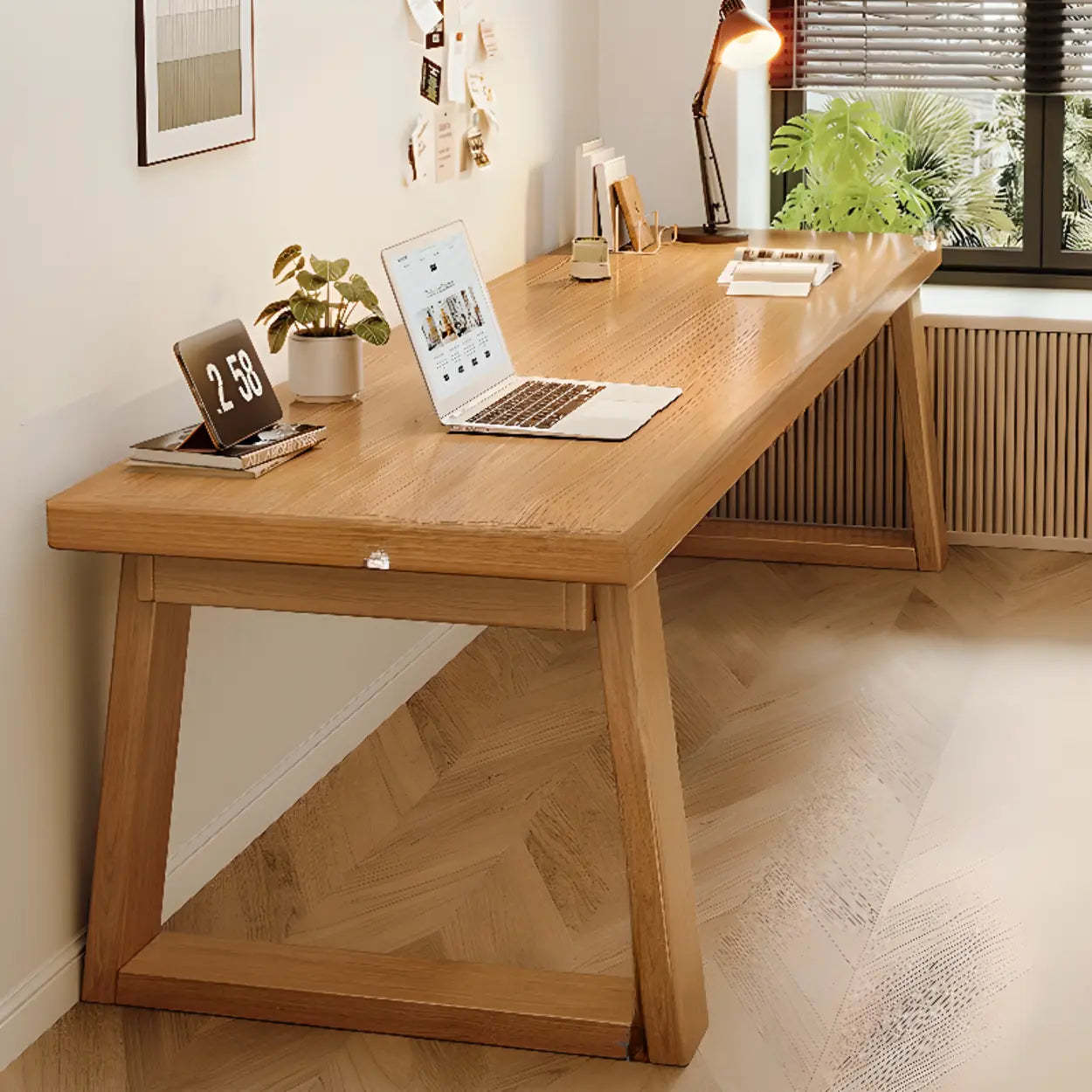 Natural Wood Sledge Home Desk — Natural