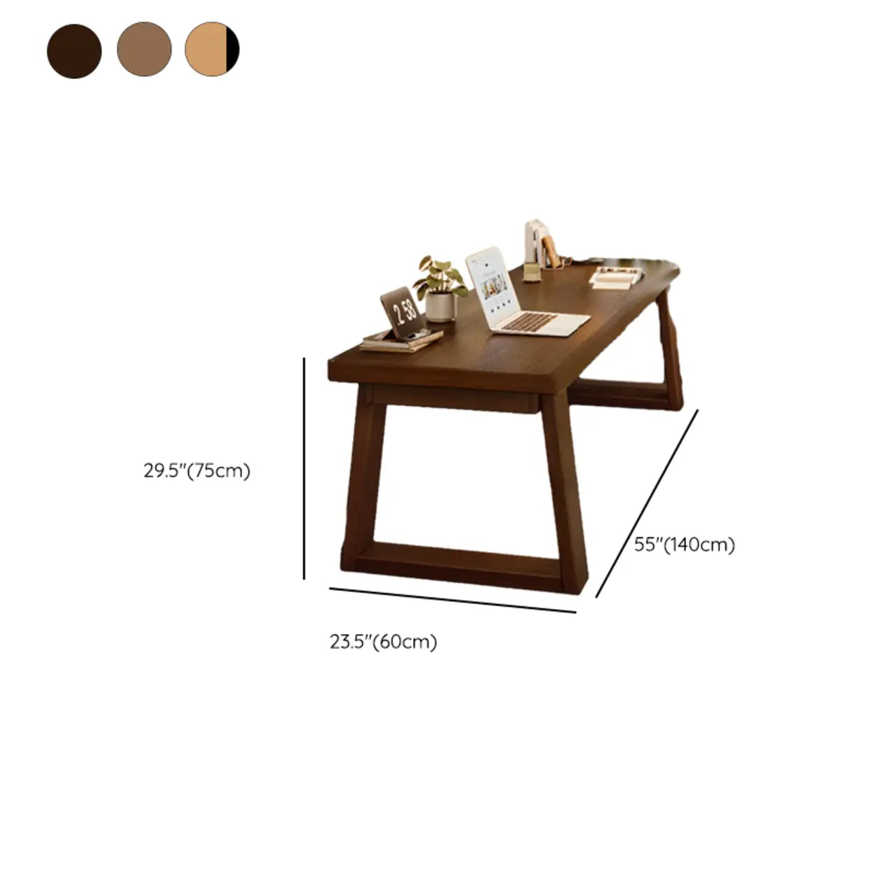 Natural Wood Sledge Home Desk