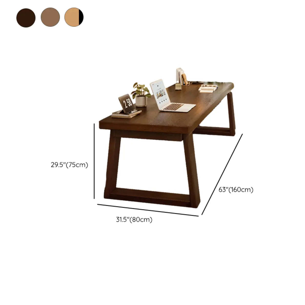 Natural Wood Sledge Home Desk