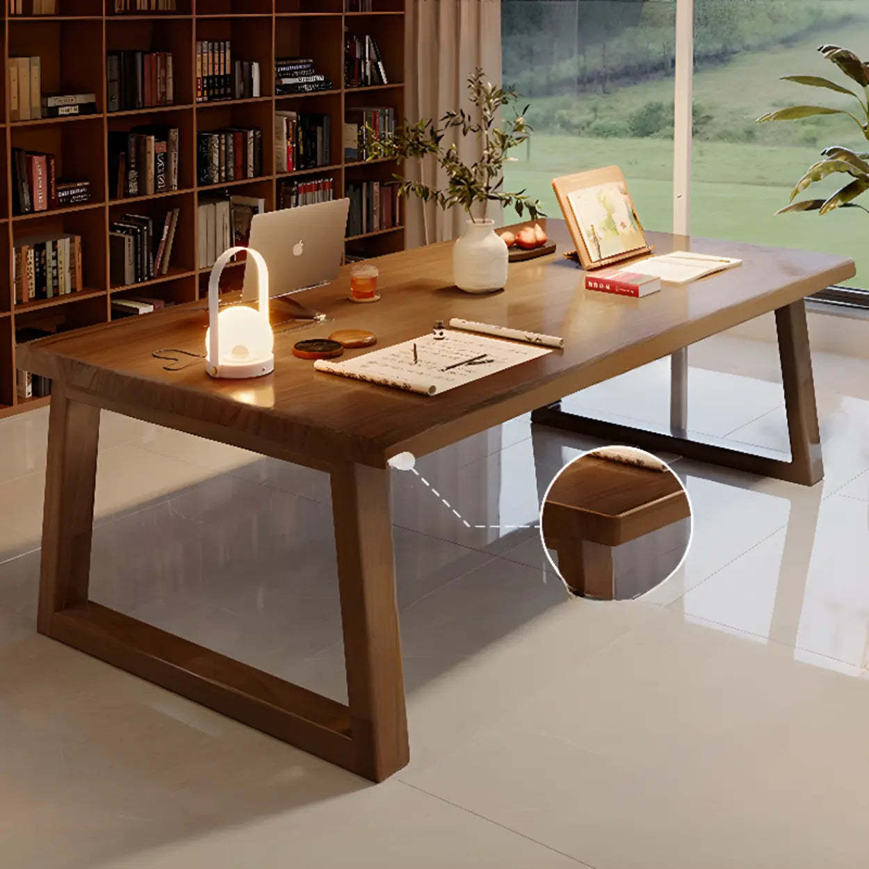 Modern home desk desks in wood — 55.1" L x 23.6" W / Walnut