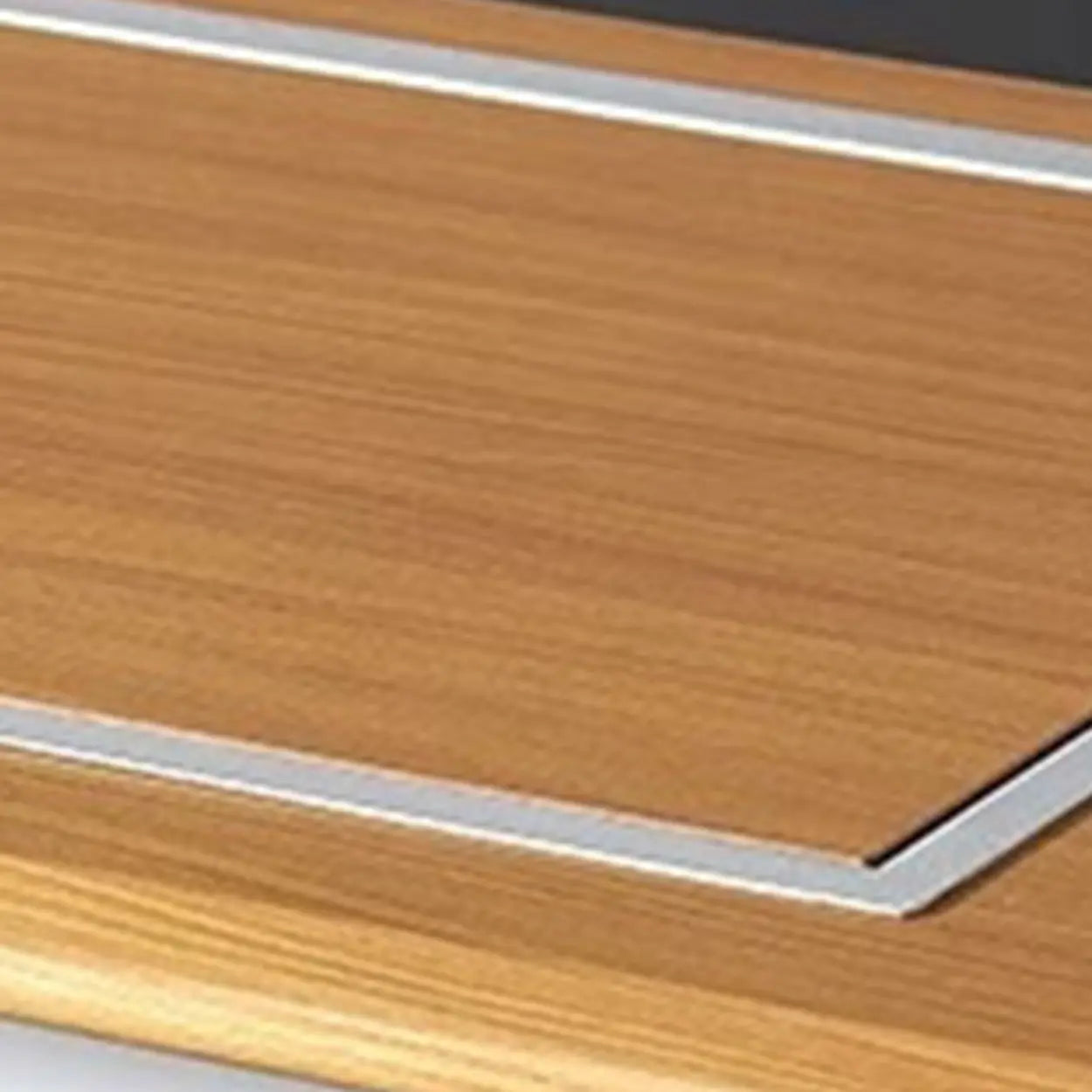 Natural White Wood Sled-Base Double Computer Desk