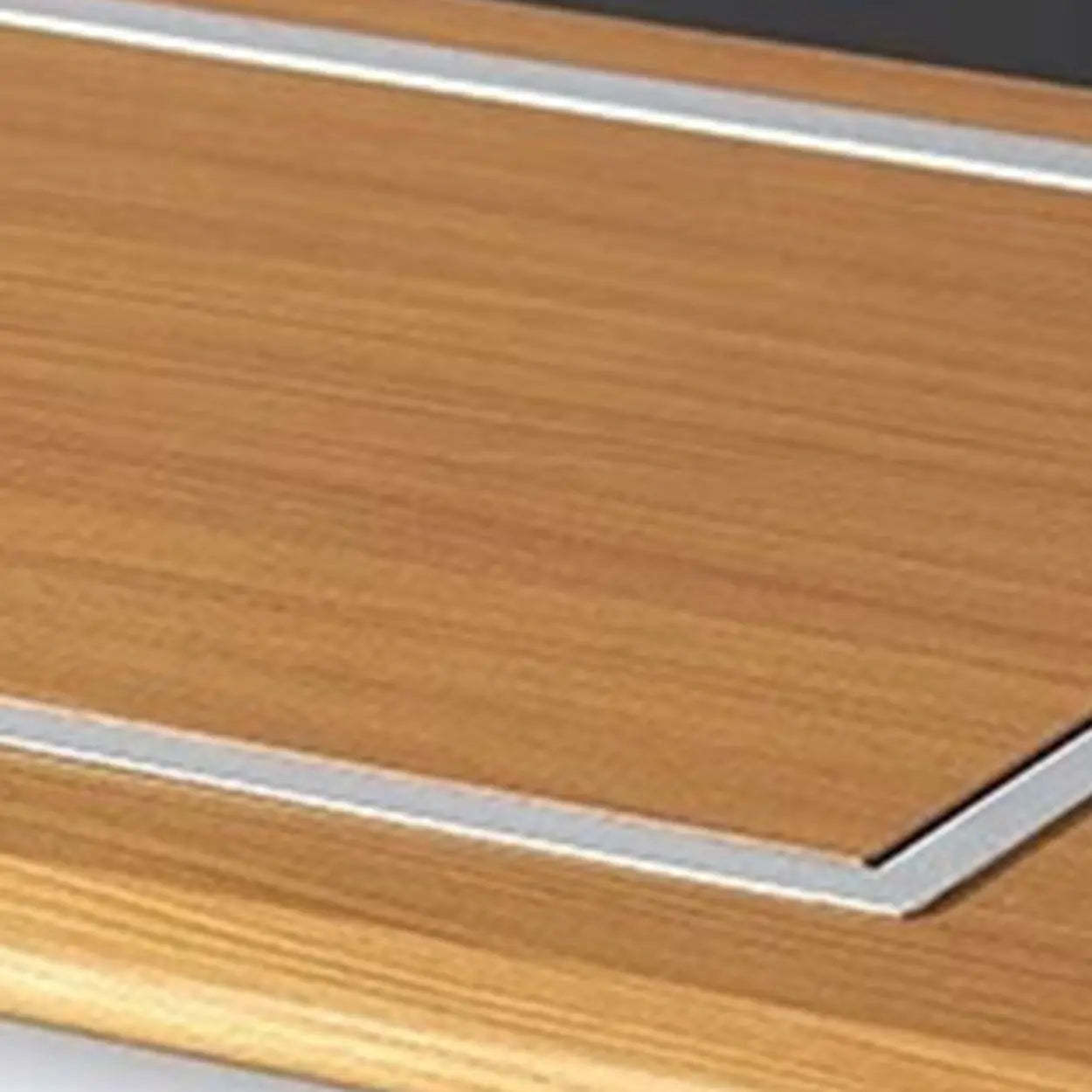 Natural White Wood Sled-Base Double Computer Desk