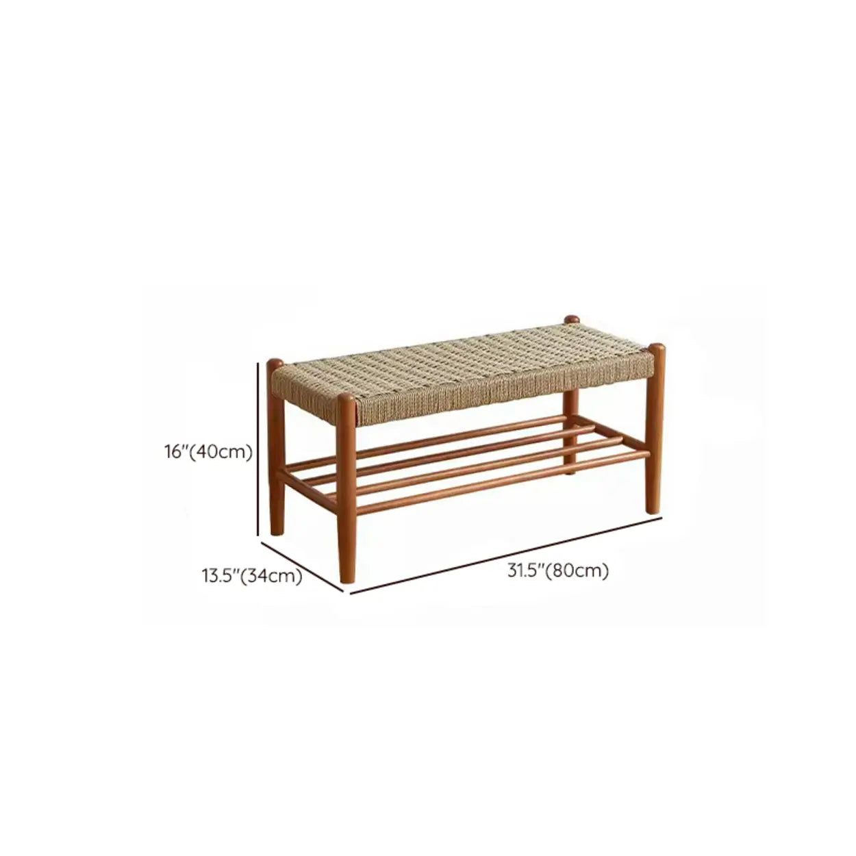 Modern woven storage rattan shoe benches