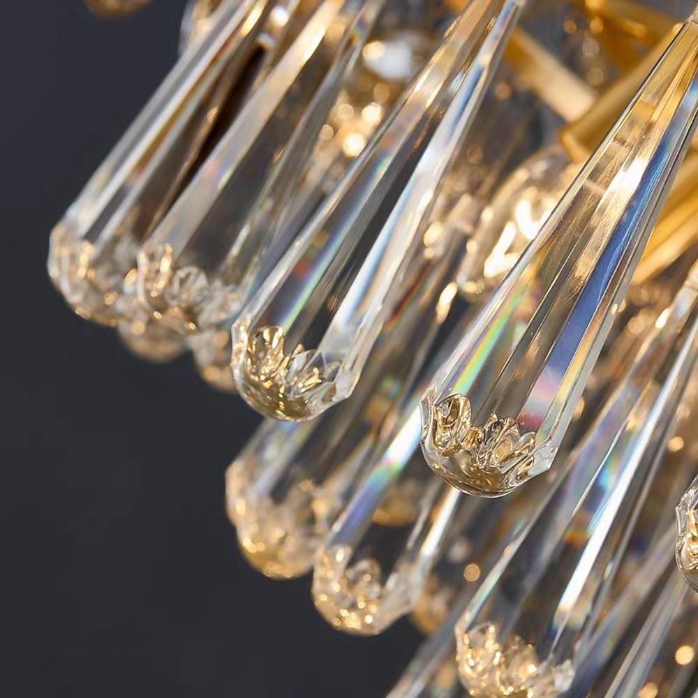 Candelabra Flush Mount Ceiling Light Metal Crystal LED Light-Lighom