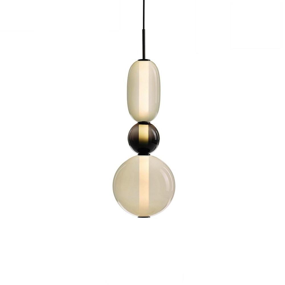 Multiple Shapes Colored Glass Pendant Light Metal Pendant Lighting-Lighom