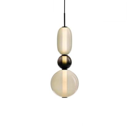 Multiple Shapes Colored Glass Pendant Light Metal Pendant Lighting-Lighom