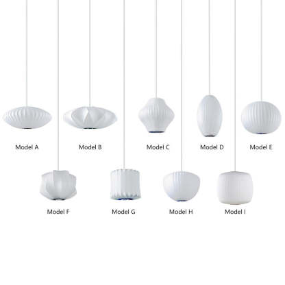 Nordic White Lantern Saucer Pendant Light For Living Room