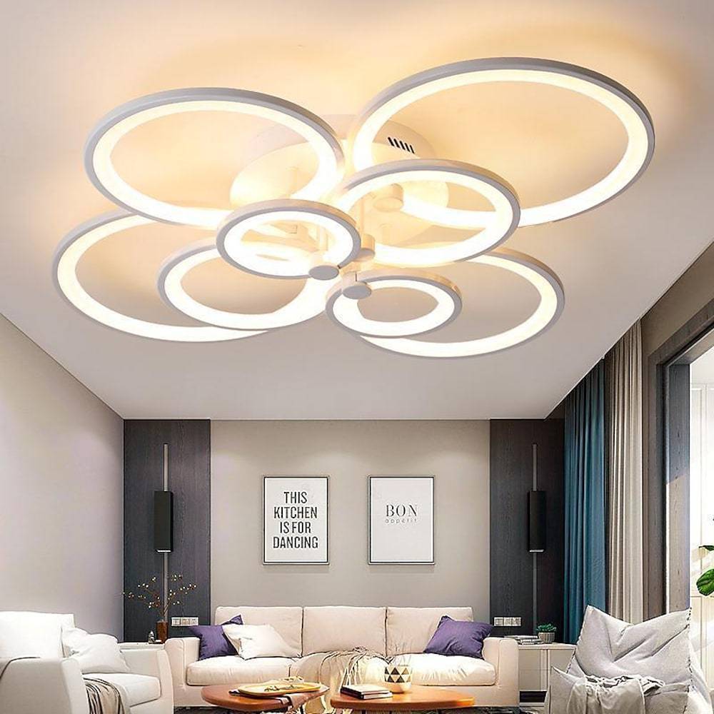 Elegant Semi Flush Mount Ceiling Lights with Unique Overlapping Rings-Lighom