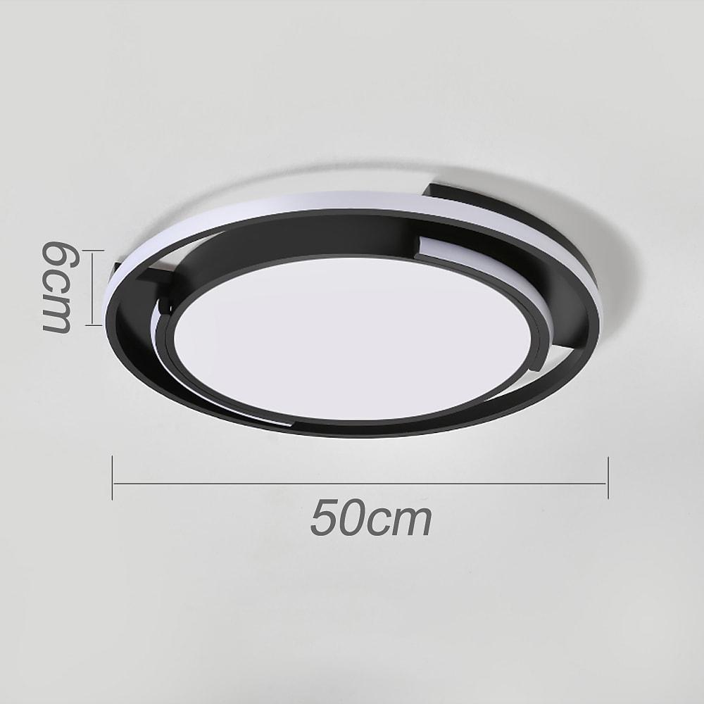 Circular Design Dimmable LED Black Nordic Ceiling Lights Flush Mount Lighting-Lighom