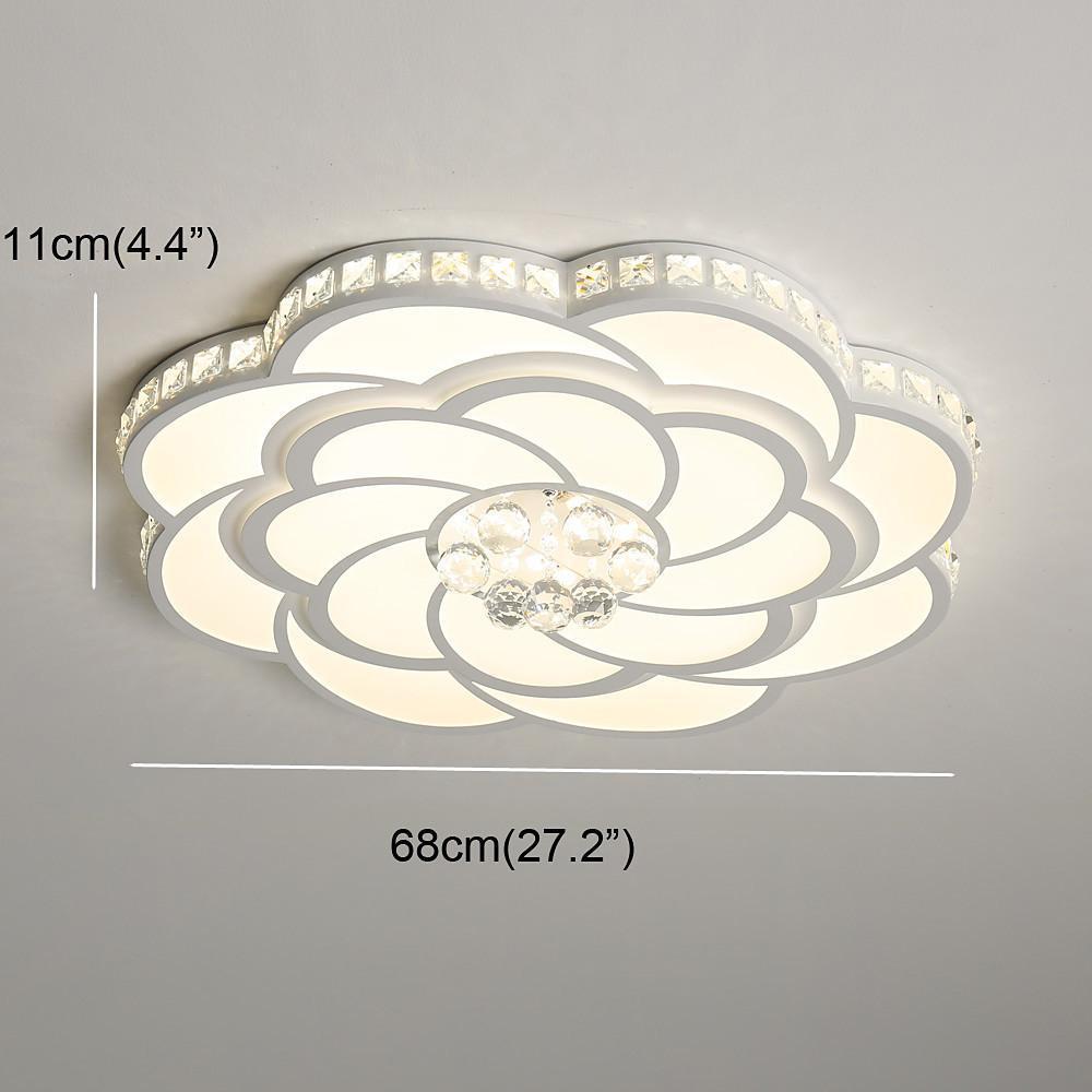 Swirl flower flush mount lighting in metal — Cool White (6000K)