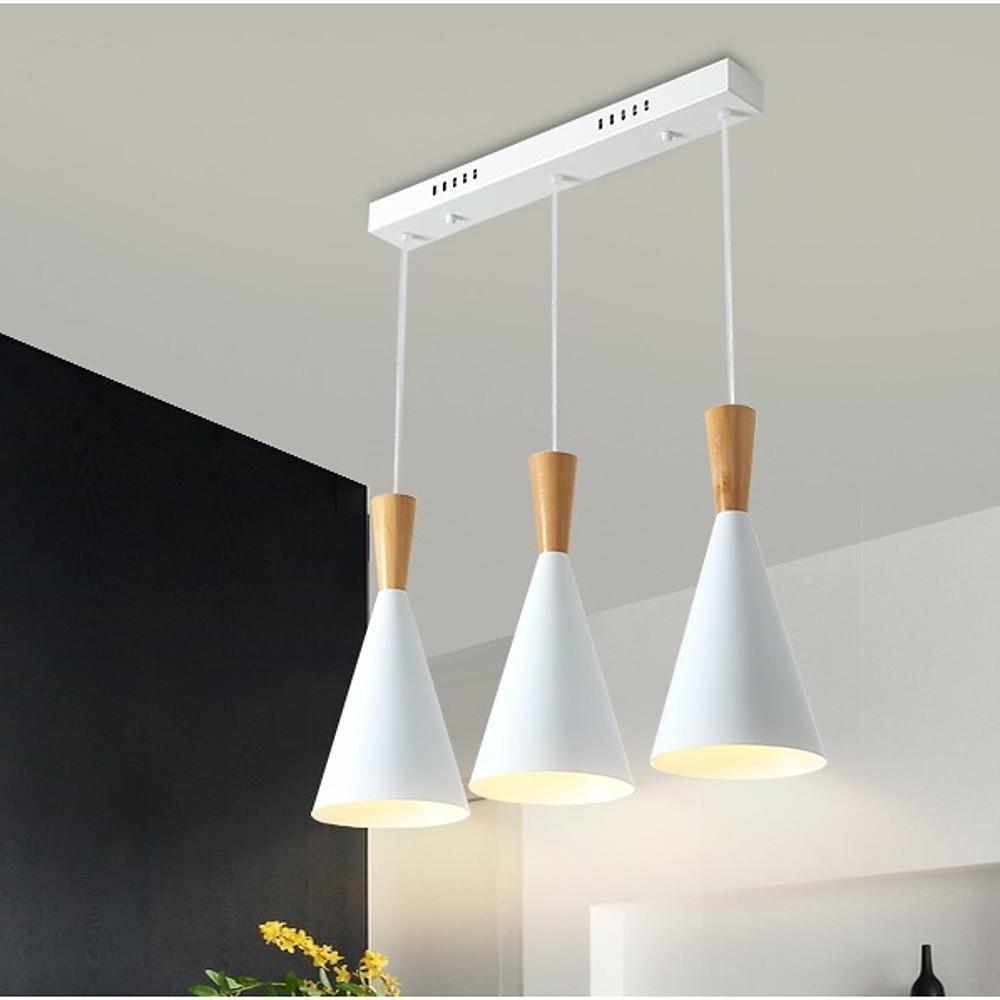 Cone Metal White Island Pendant Ceiling Light — 1-Light
