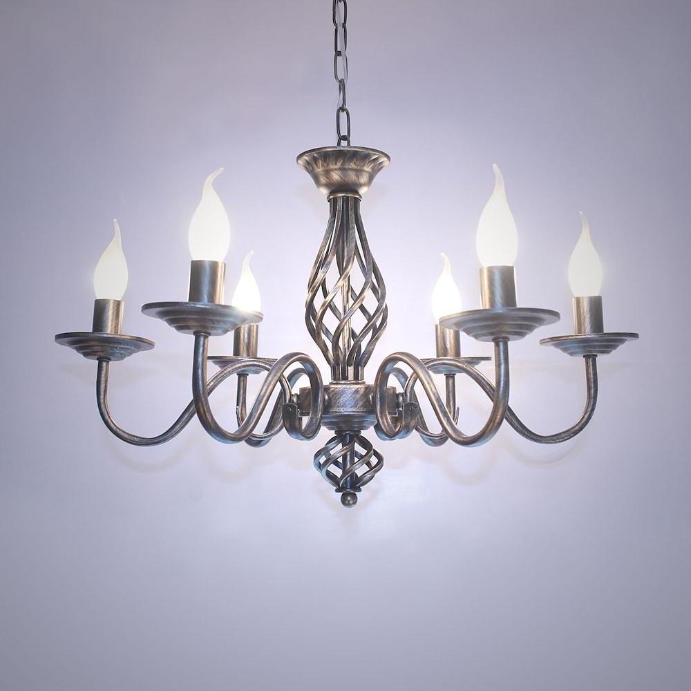 6 Lights Candles-shaped LED Modern Chandeliers Pendant Light Hanging Lamp-Lighom