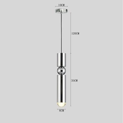 Elongated Cylindrical Metal LED Pendant Light