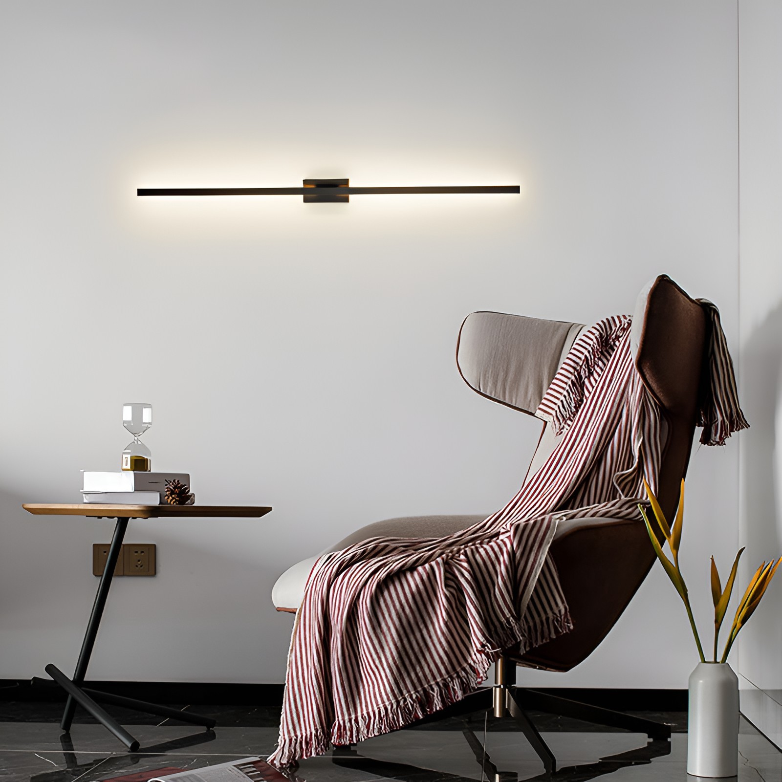 Nordic Black Linear LED Mirror Front Wall Sconce