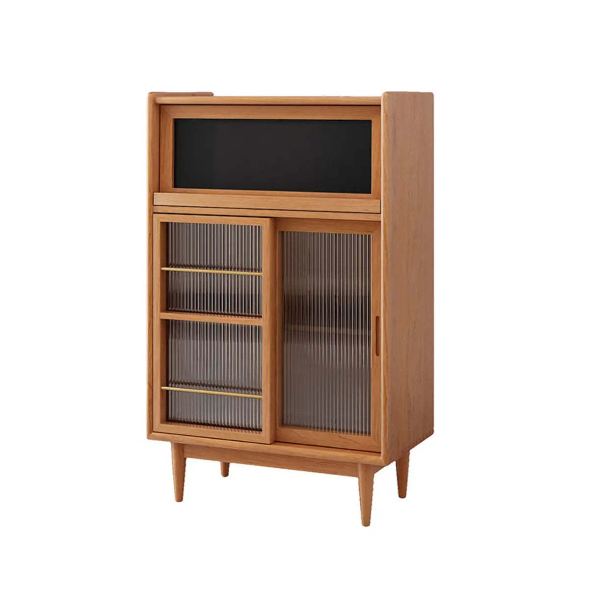 Nordic Brown Rattan Wood China Cabinet