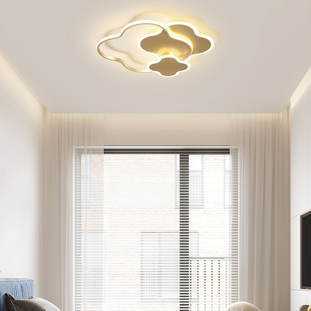Modern cloud kid's gray flush mount lighting — Small (12"H / Dimmable with Remote