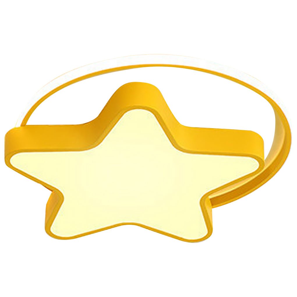 Nordic Creative Five-pointed Star Design Three Color Dimming LED Ceiling Lamp-Lighom