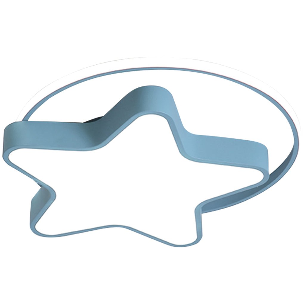 Nordic Creative Five-pointed Star Design Three Color Dimming LED Ceiling Lamp-Lighom