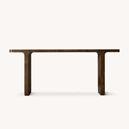 Nordic Wood Console Table — Nut-Brown