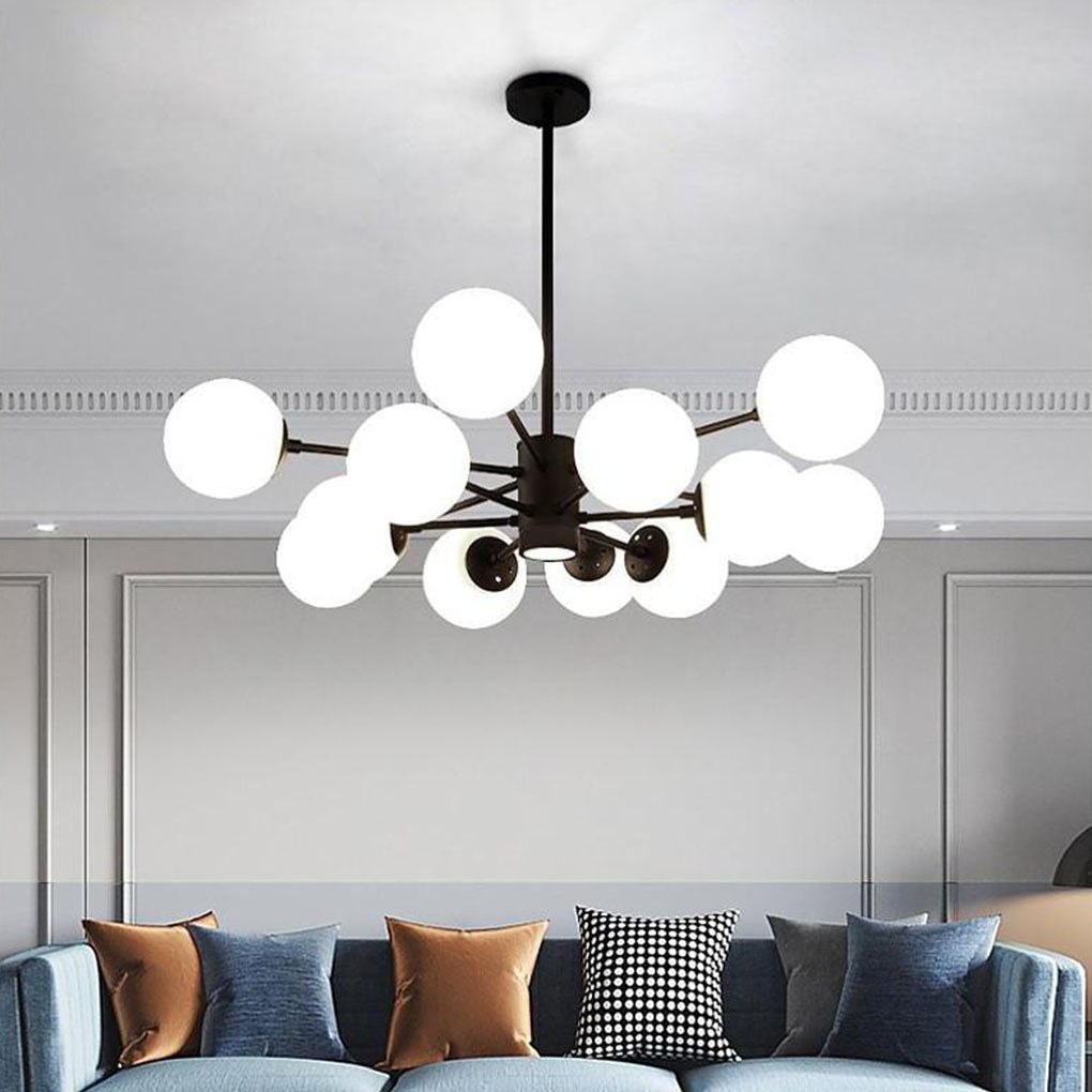 Nordic Glass Globe Chandelier Cluster Entryway Chandelier-Lighom