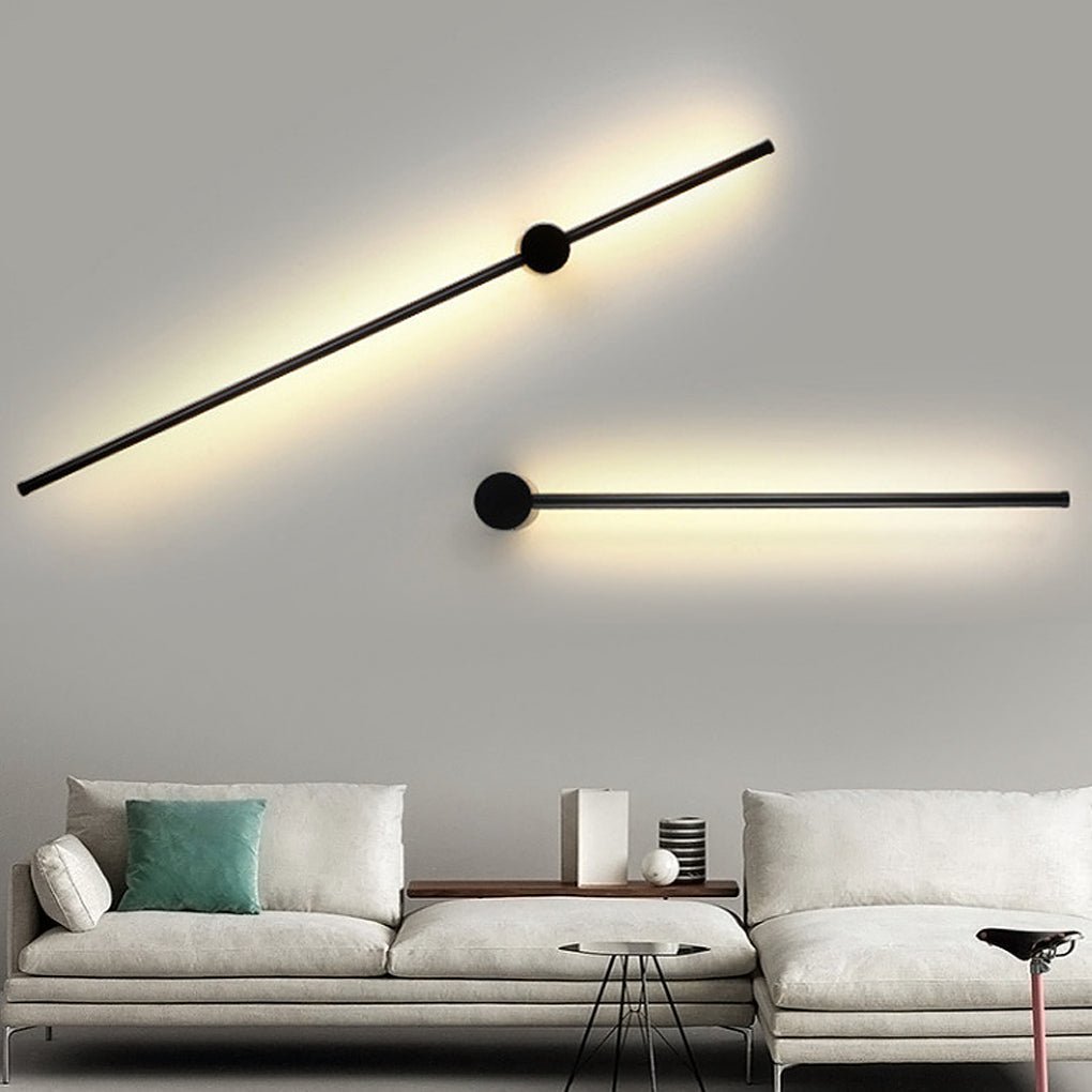 Nordic Linear Ultra-thin Long Strip LED Wall Lamp for Bedside Background Wall-Lighom