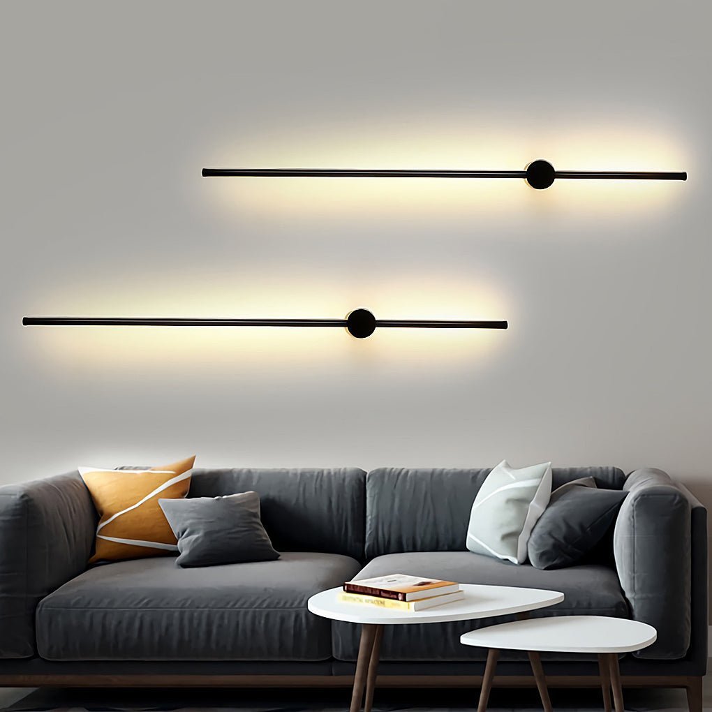 Nordic Linear Ultra-thin Long Strip LED Wall Lamp for Bedside Background Wall-Lighom