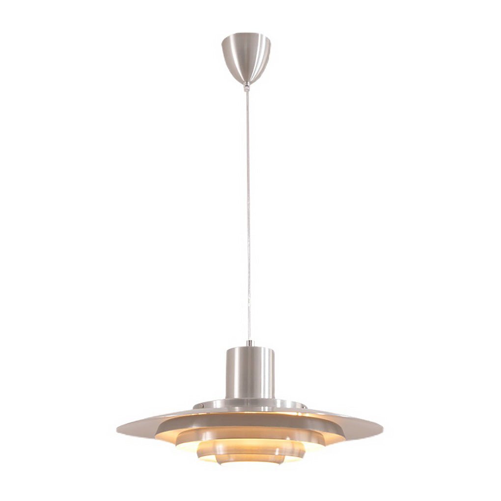 Modern cafe multi-layer gray pendant lighting in metal