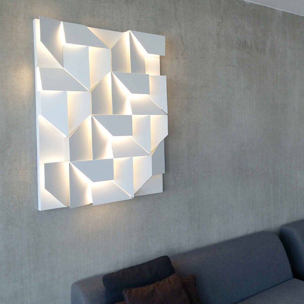 Nordic Minimalist Art Geometric Design Stepless Dimming LED Wall Lamp for Living Room-Lighom