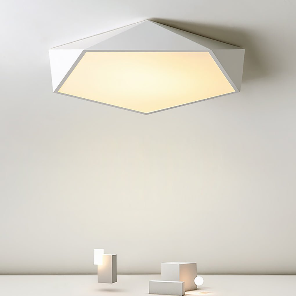 Nordic Minimalist Creative Geometric LED Three Color Dimming Ceiling Lamp-Lighom