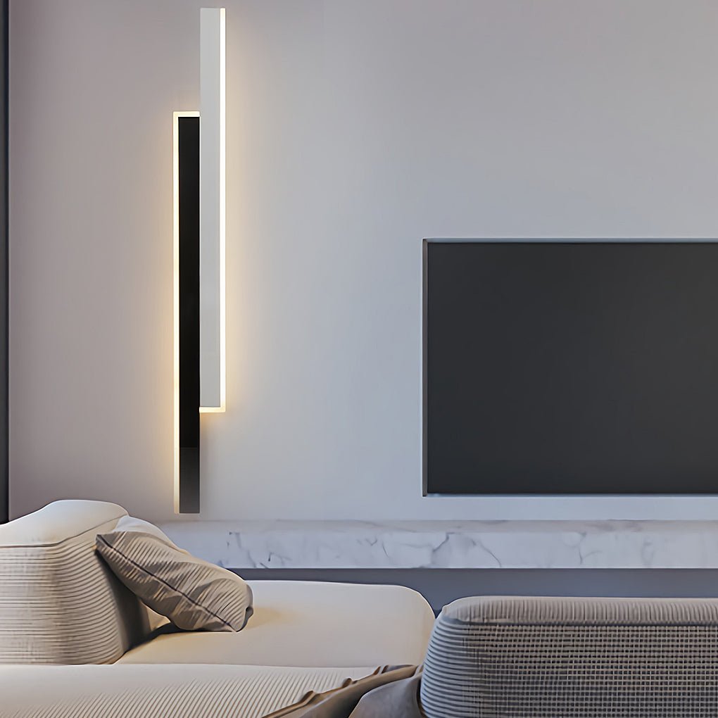 Nordic Minimalist Double Long Strip LED Wall Lamp for Living Room Bedside Aisle-Lighom