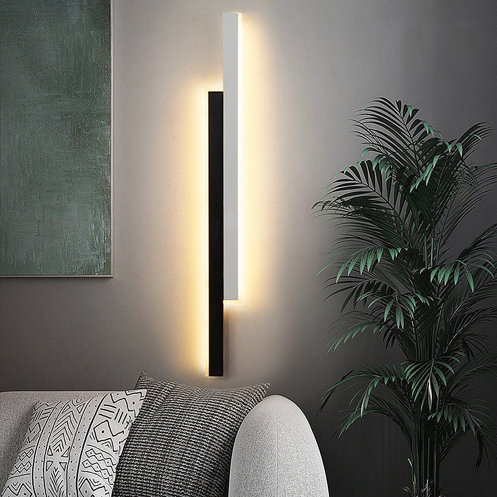 Nordic Minimalist Double Long Strip LED Wall Lamp for Living Room Bedside Aisle-Lighom
