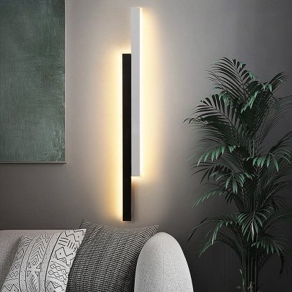Nordic Minimalist Double Long Strip LED Wall Lamp for Living Room Bedside Aisle-Lighom