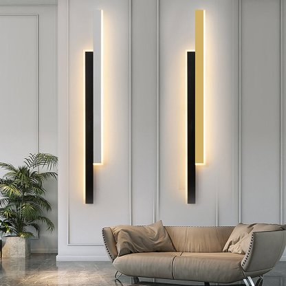 Nordic Minimalist Double Long Strip LED Wall Lamp for Living Room Bedside Aisle-Lighom