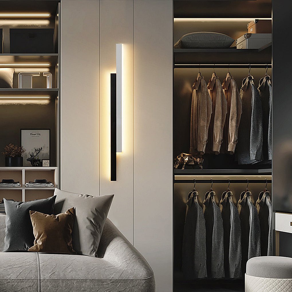 Nordic Minimalist Double Long Strip LED Wall Lamp for Living Room Bedside Aisle-Lighom