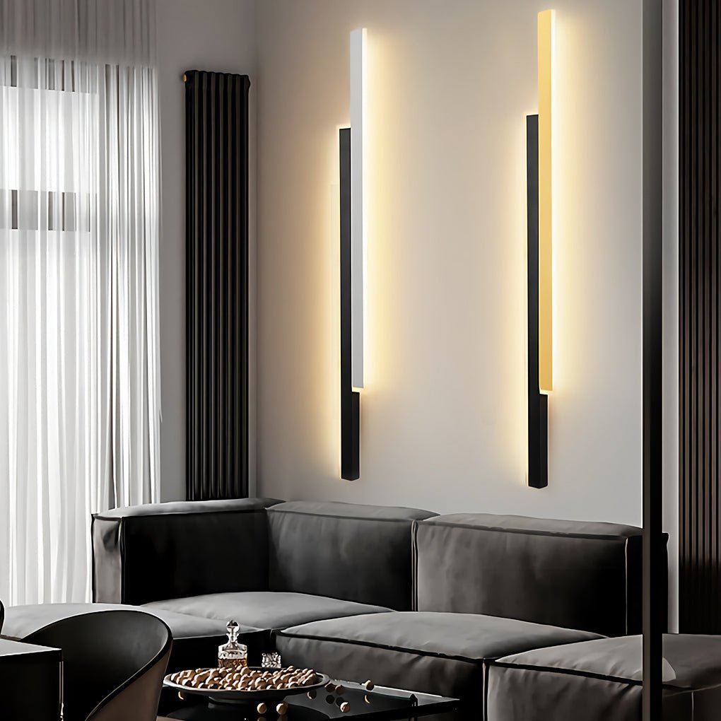 Nordic Minimalist Double Long Strip LED Wall Lamp for Living Room Bedside Aisle-Lighom