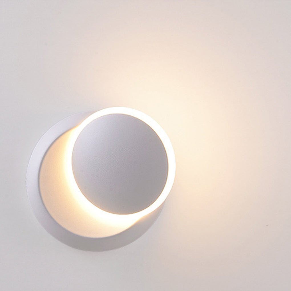 Nordic Minimalist LED Rotatable Round Wall Lights for Living Room Dining Room Cafe-Lighom